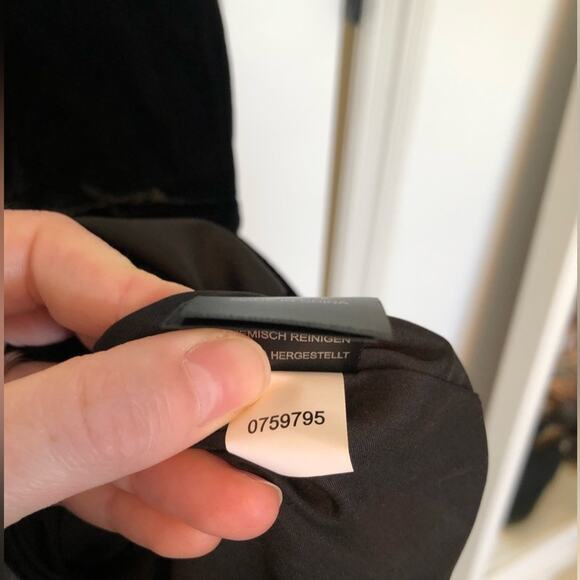 NWT House of Harlow Black Velvet Mini Dress with Crystal Straps - Picture 7 of 8